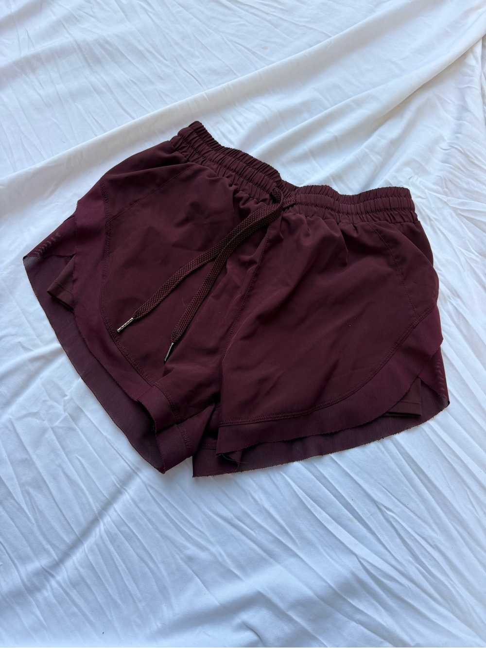 HALARA Women's Deep Burgundy Athletic Shorts with Drawstring